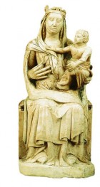 Mare de Déu del Puig de França (s. XIV). Talla gòtica de fusta d’alabastre del Taller de Sant Joan de les Abadesses 