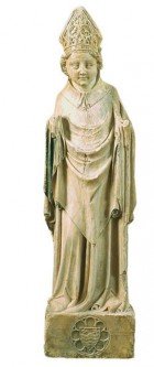 Imatge de Sant Martí en alabastre (s. XIV). (Museu Episcopal de Vic)